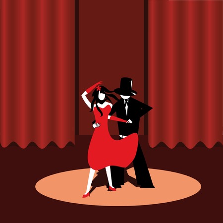 illustration of dancers in the sceneのイラスト素材