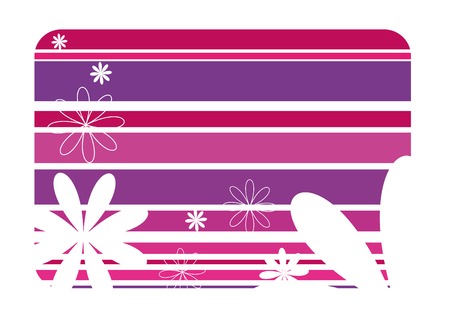 striped background with white flowerのイラスト素材