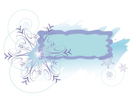 winter frame with violet snowflakesのイラスト素材