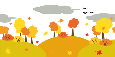 Seamless illustration "fall of the leaves". You can find similar images in my gallery!のイラスト素材