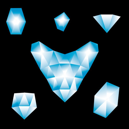 vector set with brilliantsのイラスト素材