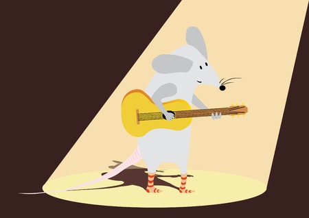 Funny mouse is playing the guitarのイラスト素材