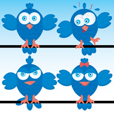 Bluebirds icon set. Vector illustration.のイラスト素材