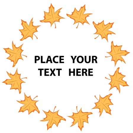 Circle frame with maple leaves and place for your text. Vector illustration.のイラスト素材
