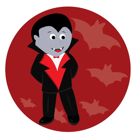 Cartoon cute little vampire. Vector illustrationのイラスト素材