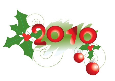 New Year's background with holly. Vector illustration.のイラスト素材