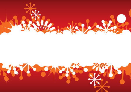 Abstract Christmas and New Year's frame with snowflakes, stars and space for text. Vector illustration.のイラスト素材