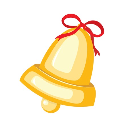 Christmas little gold bell for your design. Vector illustration.のイラスト素材