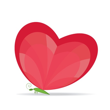 Heart-shaped butterfly for your design. Vector illustrationのイラスト素材