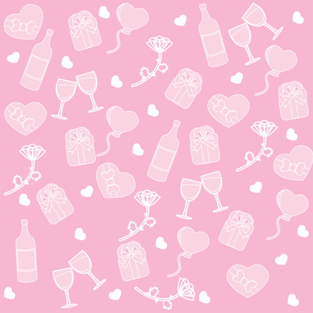 Valentine seamless pattern. Vector illustration.のイラスト素材