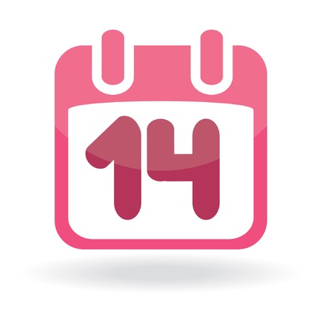 Valentine calendar icon. Vector illustrationのイラスト素材