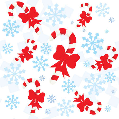 Christmas seamless pattern with snowflakes and candy canesのイラスト素材
