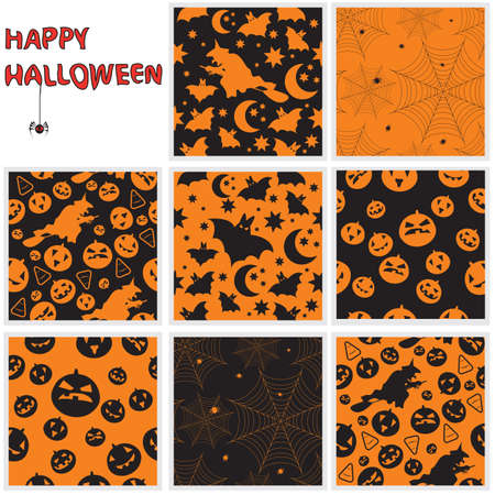 Collection of halloween seamless patterns.のイラスト素材