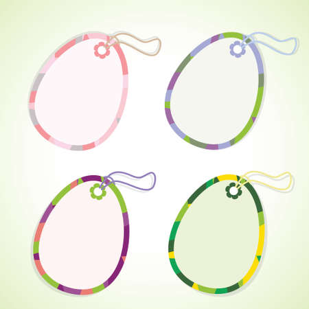 Set of egg-shaped tags for easter designのイラスト素材