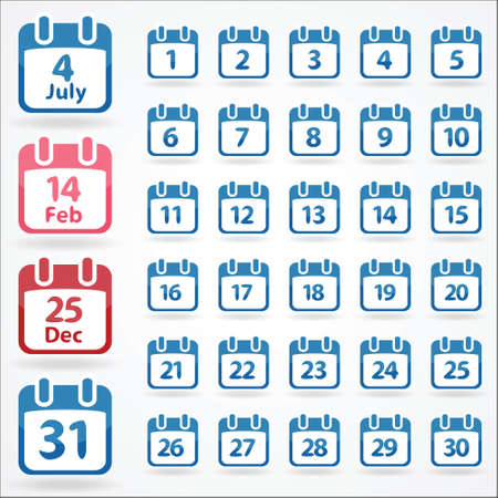 Set of calendar icons for every dayのイラスト素材