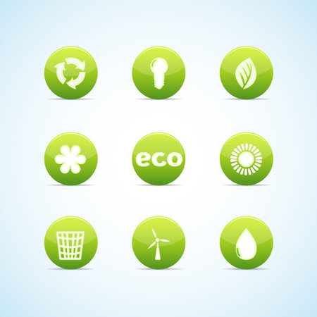 Ecology icon set for green designのイラスト素材