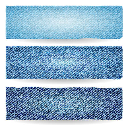 Collection of denim bannersのイラスト素材