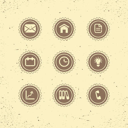 Set of retro icons  business theme のイラスト素材
