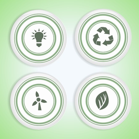 Set of eco badges. Vector illustrationのイラスト素材