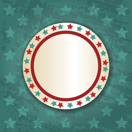 Retro round frame on blue background with starsのイラスト素材