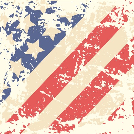 Retro background with american flag  Vector illustrationのイラスト素材
