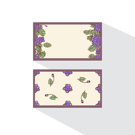 Double-sided card with  abstract roses のイラスト素材