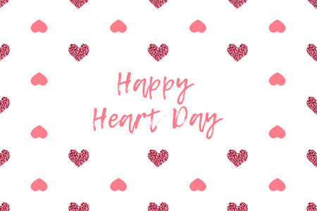 Valentine greeting card with text and pink hearts