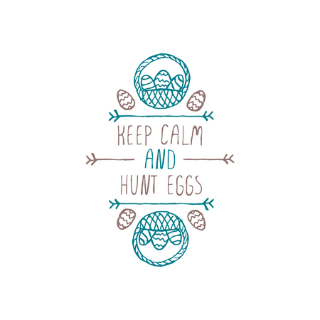 Hand drawn typographic easter element on white backgroundのイラスト素材