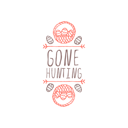 Hand drawn typographic easter element on white backgroundのイラスト素材