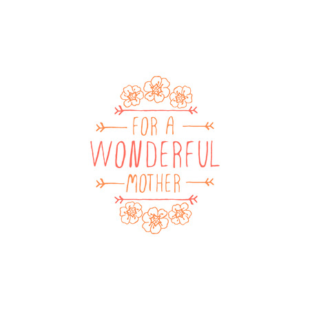 Happy mothers day handlettering element on white backgroundのイラスト素材