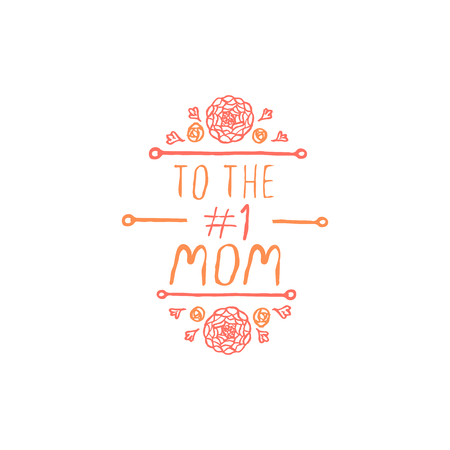 Happy mothers day handlettering element on white backgroundのイラスト素材