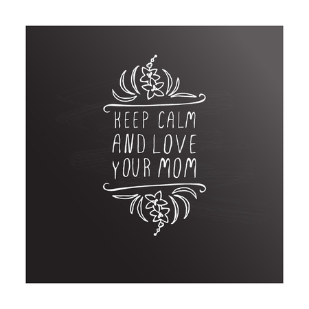 Happy mothers day handlettering element on chalkboard backgroundのイラスト素材