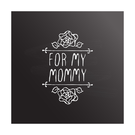 Happy mothers day handlettering element on chalkboard backgroundのイラスト素材