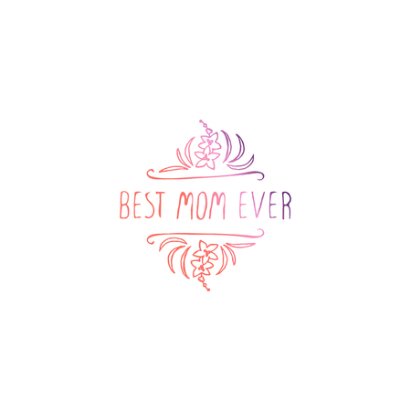Happy mothers day handlettering element on white backgroundのイラスト素材
