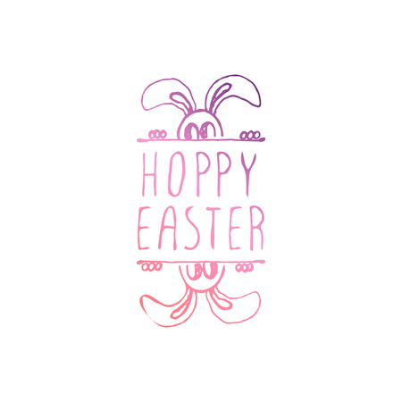 Handdrawn Typographic Easter Element on White Backgroundのイラスト素材