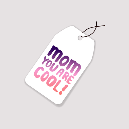 Tag Template with Mothers Day Hand Lettering Textのイラスト素材