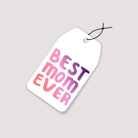 Tag Template with Mothers Day Hand Lettering Textのイラスト素材