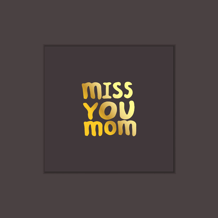 Mothers Day Hand Lettering Phrase. Miss You Momのイラスト素材