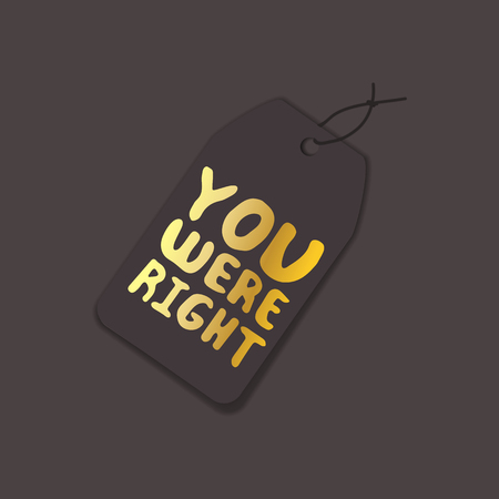 Tag Template with Motherâs Day Hand Lettering Text. You Were Rightのイラスト素材