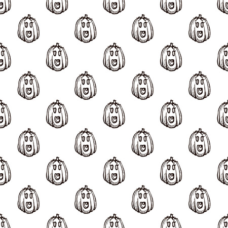 Halloween seamless pattern with handdrawn pumpkinsのイラスト素材