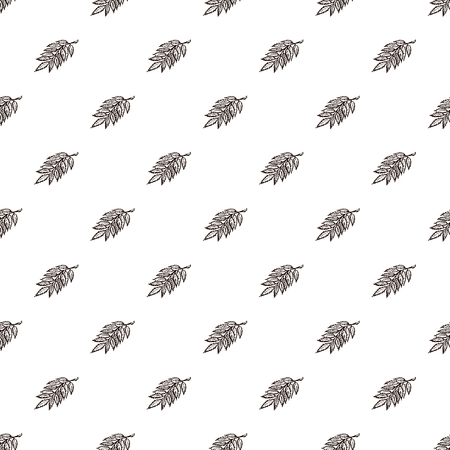 Seamless Pattern with Hand Drawn Ash Leavesのイラスト素材