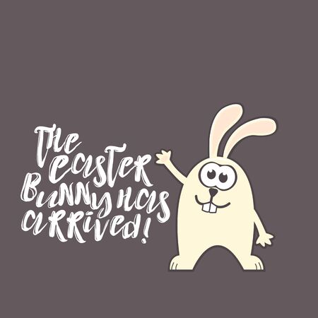 Easter greeting card with rabbit and textのイラスト素材
