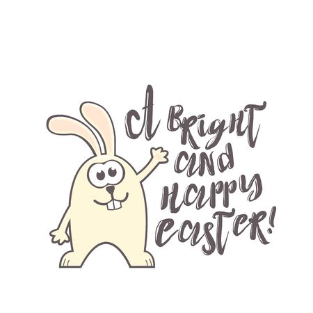 Easter greeting card with rabbit and textのイラスト素材