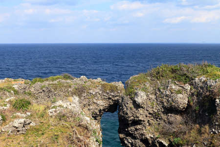 cape Manzamo with blue seaの写真素材