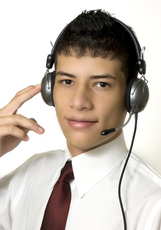 man in a callcenterの写真素材