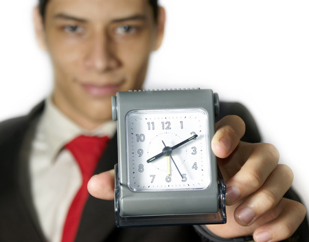 businessman with a clockの写真素材
