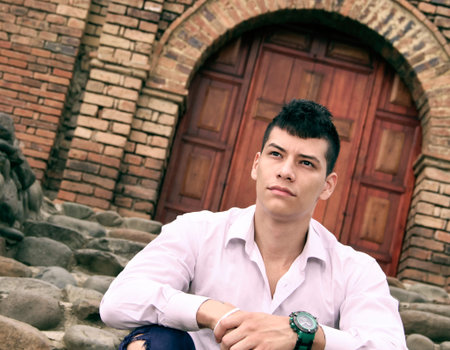 enjoying a moment aloneの写真素材