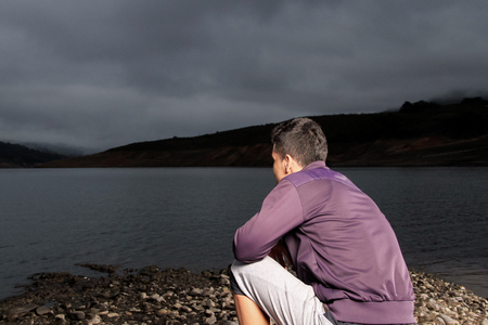 enjoying a moment aloneの写真素材