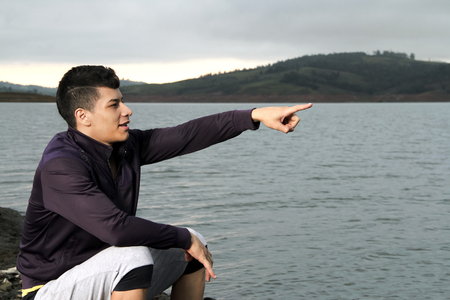 enjoying a moment aloneの写真素材