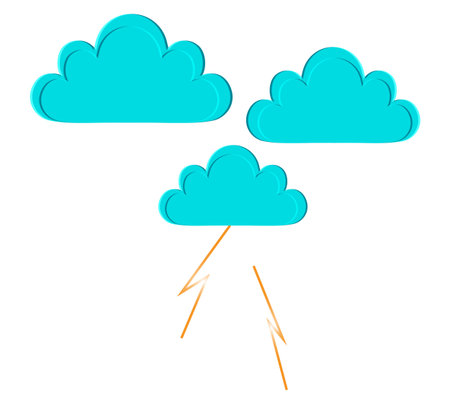 Clouds with rain and lightning